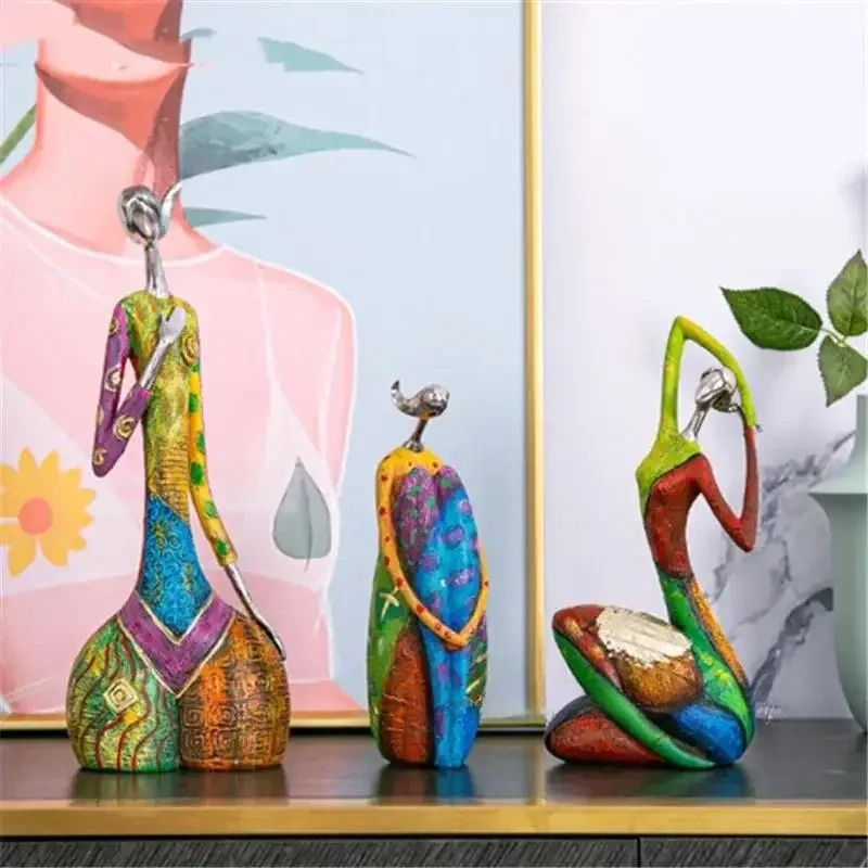 Interior Design Drawing - Boyama Kadın Reçine Heykeli Figürler İç