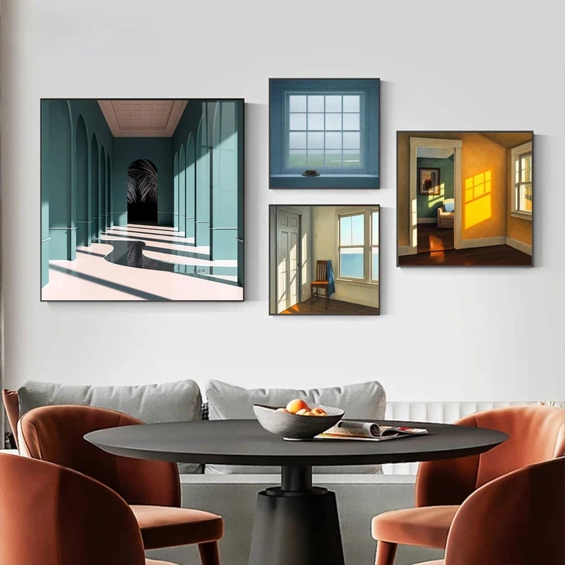 Interior Design Drawing - Iskandinav Pencere Dış Manzara Tuval Boyama