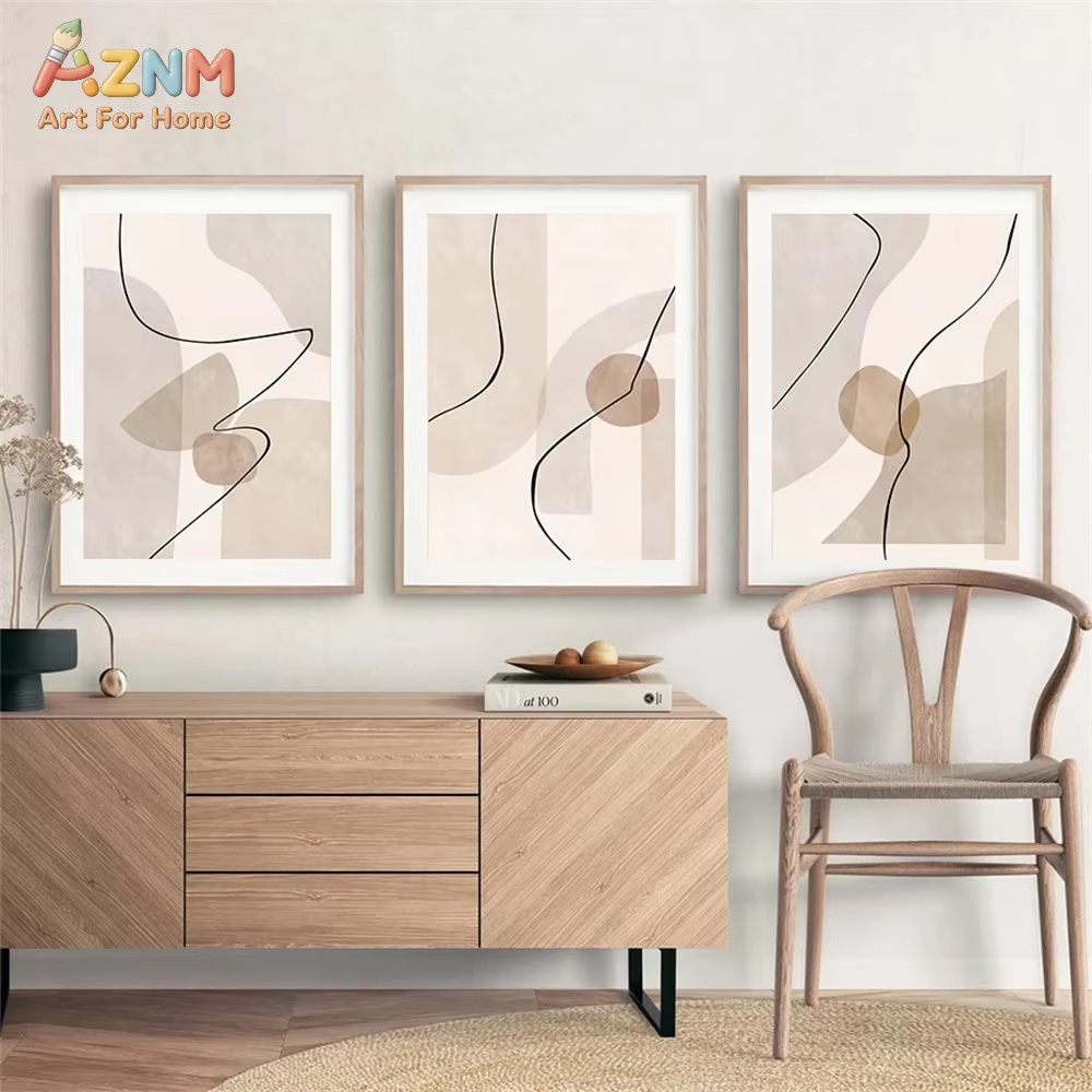 Soyut Bej Geometri Çizgi Duvar - Interior Design Drawing incelemesi ve fiyatı