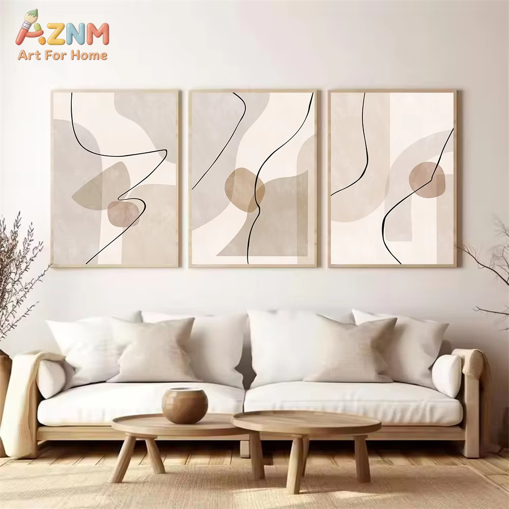 Soyut Bej Geometri Çizgi Duvar - Interior Design Drawing incelemesi ve fiyatı